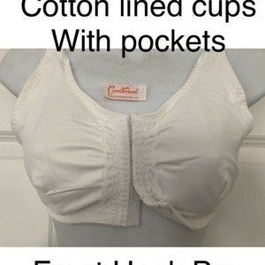 Bra Front Closure Leisure Cotton Pocket to add Pads or sleep 34,36 # 1582 Airway